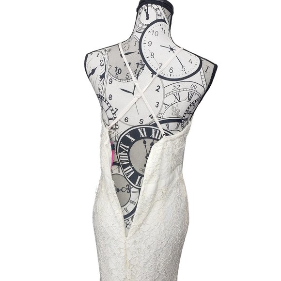 Lulus Women's size Medium Off White Long Dress UWT - Picture 7 of 9